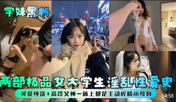 【学妹黑料】两部极品女大学生淫乱性爱史可爱纯欲高冷女神床上都是主动榨精小母狗_
